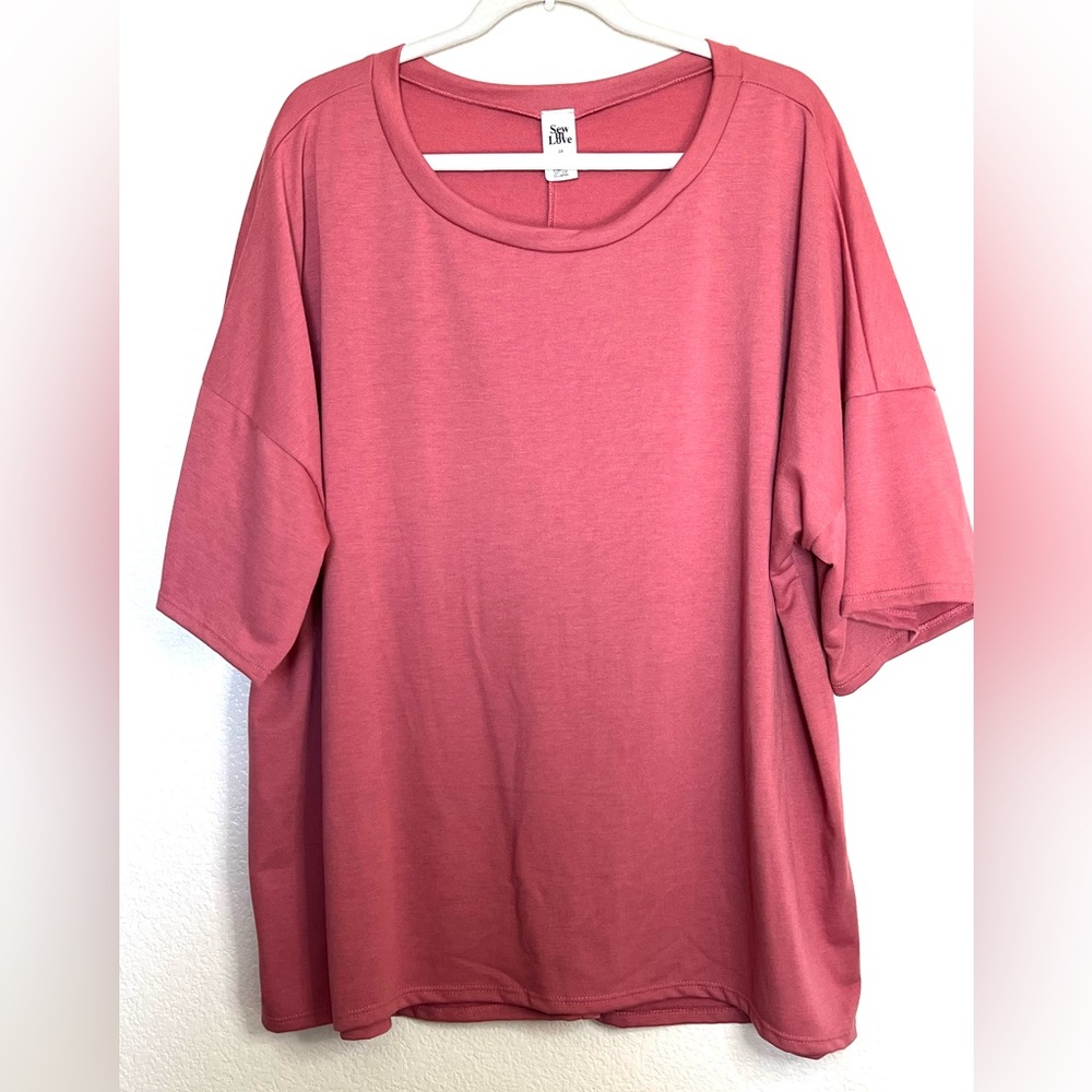 Mauve boxy cut top, size 3X